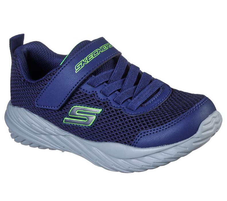Skechers Pojkar Marinblå/Ljus Gröna Sneakers - Nitro Sprint - Krodon - Sverige (PEKAB-4189)